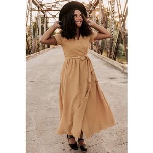 Riley + Cru Eyelet Mustard Dress